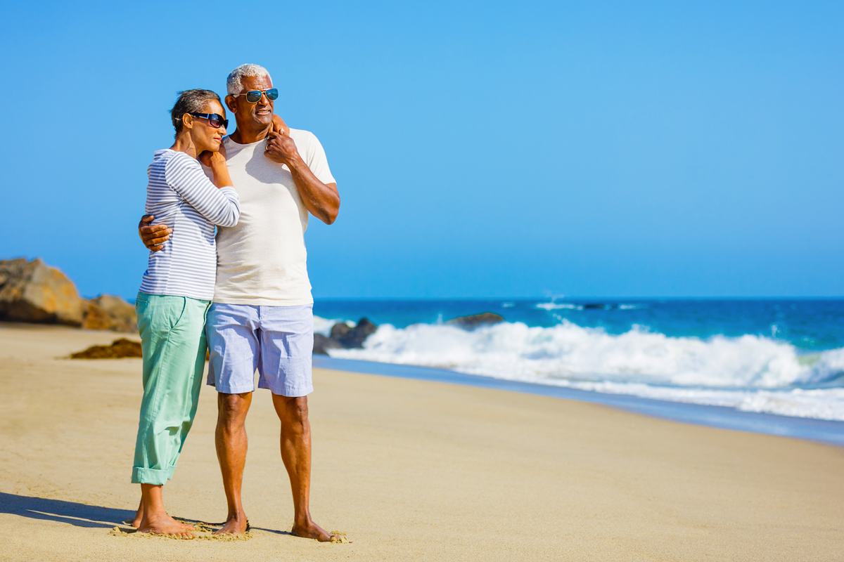 Best age. Retirement. Old people on the Beach. Retired couple. Retirement Beach.